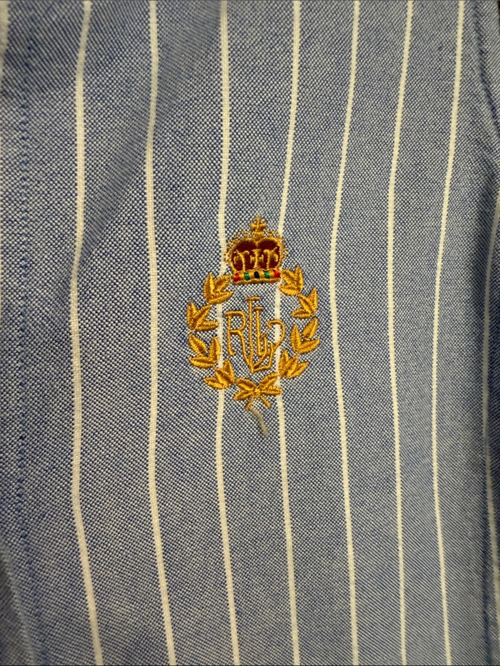 Lauren Ralph Lauren Light Blue and White Striped Sleeveless Shirt Dress - Picture 2 of 5
